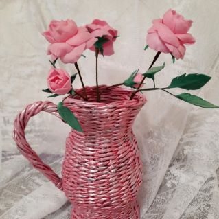 "Кувшин"  (плетение из бумажной лозы)