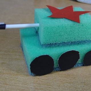 Декаративно-прикладное творчество. " ВОЕННЫЙ ТРАНСПОРТ.ТАНК".