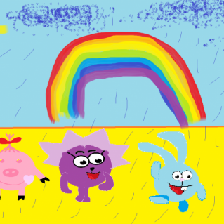 Смешарики на пляже