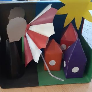 Загрязненный заводами город