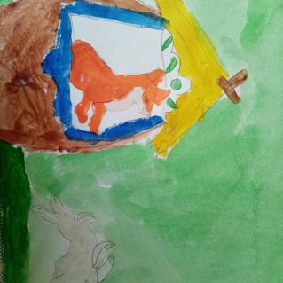 Заяц и лиса.