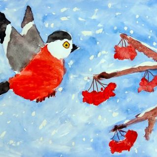 Снегирь и калина