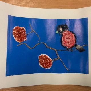 Снегирь на рябиновой ветке