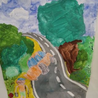 рисунок "По дороге на рыбалку"