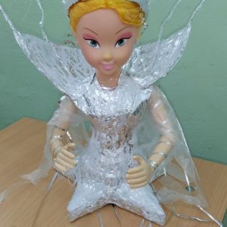 Корона и воротник к костюму Снежной королевы.( техника-горячий клей).