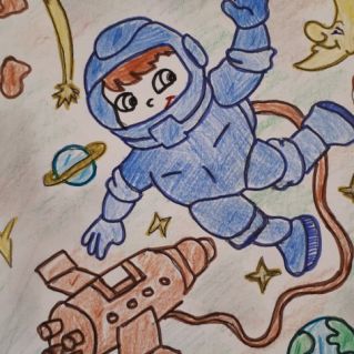 "Космонавт в космосе"