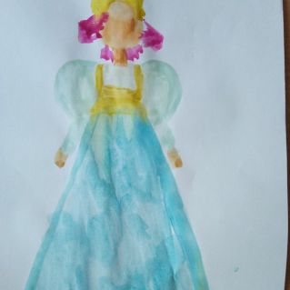 Рисунок масляными красками " Народный костюм Нижегородской губернии"