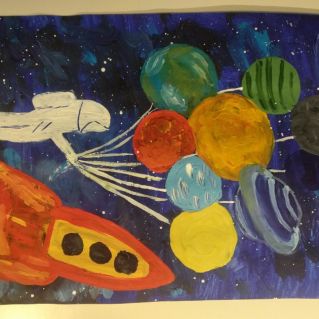 рисунок "Космический праздник"