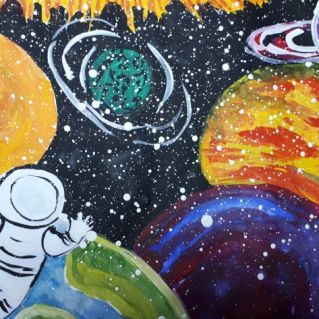 "Космонавт в космическом пространстве"