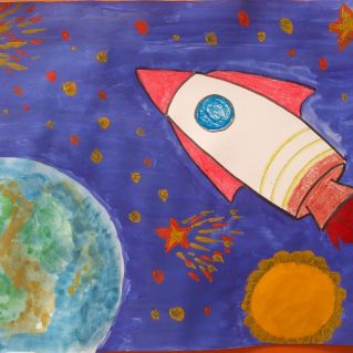 Космическое путешествие вокруг Земли.