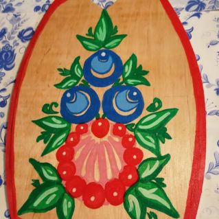 Цветы в стиле городецкой росписи