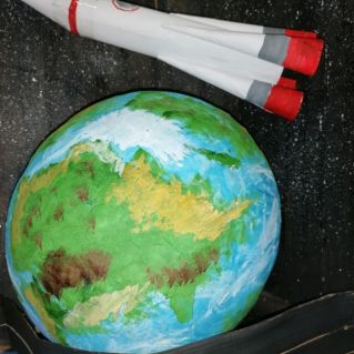 Ракета летит над Землей