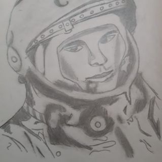 Портрет "Первый космонавт Юрий Гагарин".