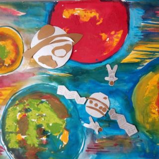 Коллаж. В космическом пространстве.