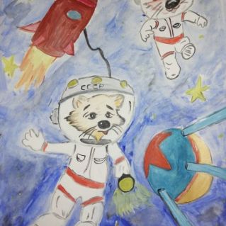 Рисунок. Белка и Стрелка.