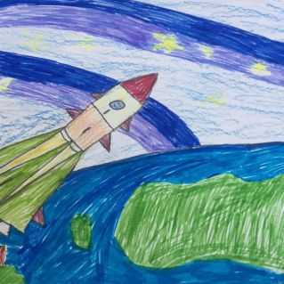 Рисунок. Над Землёй.