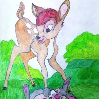 Бэмби олененок и верный друг его зайчонок