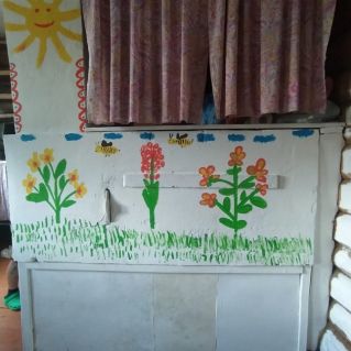 Рисунок на печке у бабушки