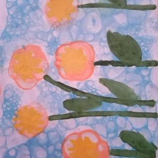 "Одуванчики" (рисование мыльными пузырями)