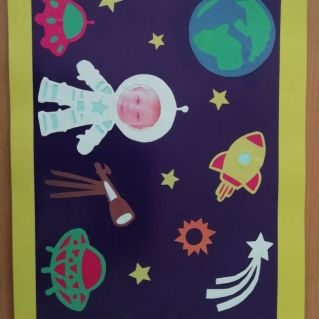 Аппликация "Хочу быть космонавтом"