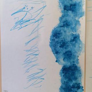 Рисунок в технике тычка "Кап-кап-кап дождик идёт"