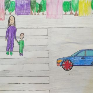 Будь внимателен на пешеходном переходе!