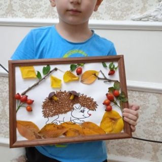 Аппликация "Ёжик в лесу"