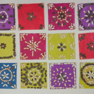 "Осенние фантазии"  (Семена на пластилине)