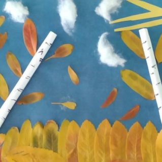 "Аппликация. Осенняя березовая роща"