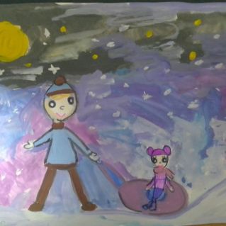 С папой на горке