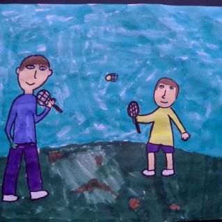 Как я с папой рад вдвоем, поиграть в бадминтон