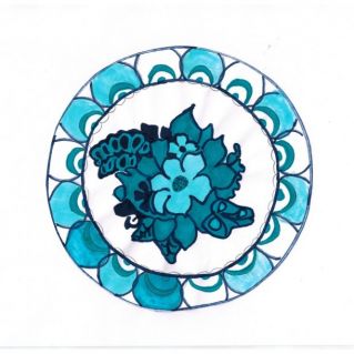 Блюдо в стиле "Гжель"