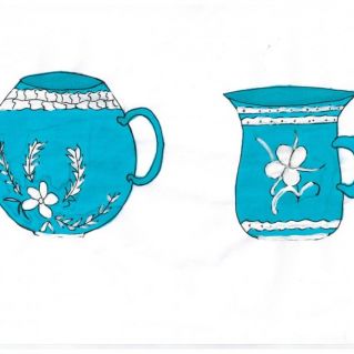 Дуэт " Кружки" вариации на тему "Гжель"