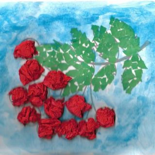 Аппликация "Ветка рябины"