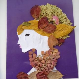 Аппликация из осенних листьев