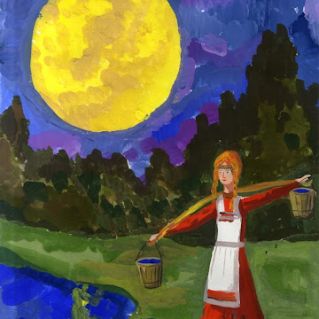" Девушка на луне"