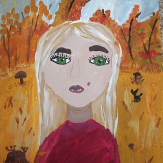 Мама в осеннем лесу