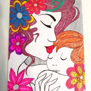 картина " Спасибо мамочке за жизнь"