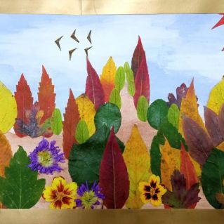 "Лес, точно терем расписной, Лиловый, золотой, багряный.."