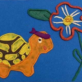 Панно из пластилина "Черепаха"