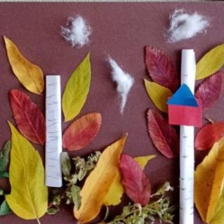 "Аппликация. Любимая осенняя березовая роща"