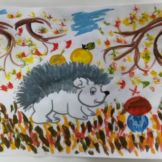 Ёжик осенью