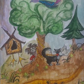 Рисуем сказки А.С.Пушкина " У лукоморья"