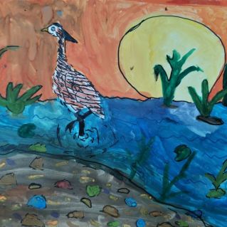 Фламинго на закате