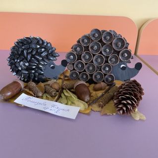 Ежики  в осеннем лесу