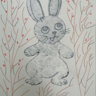 Рисунок "Шубка для зайчика" младшая группа