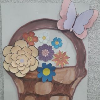 аппликация  "Корзинка цветов"