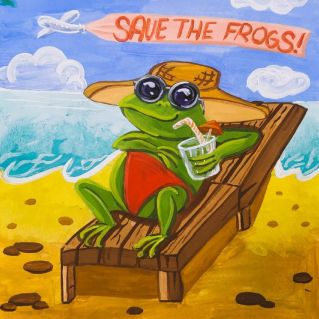 Лягушка на пляже