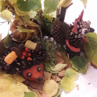 поделка "Ёжик на грибной полянке"