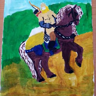 рисунок к "Сказке о мёртвой царевне и семи богатырях" А.С. Пушкина